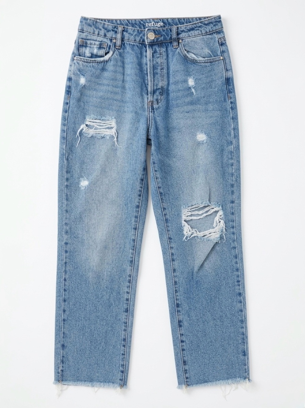 refuge Light Blue Button-Fly Jeans